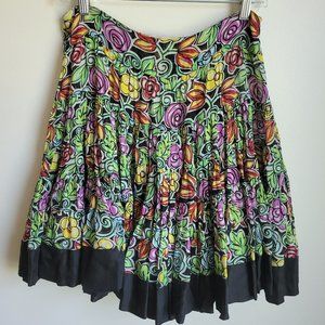 Blumarine Semi Sheer Mini Skirt Black Floral 38